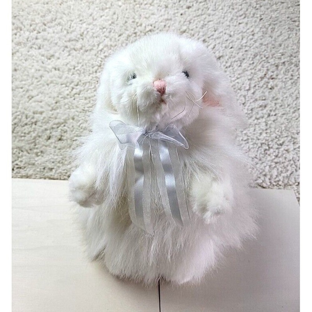 Ty Beanie Baby Classic "Cashmere" White Bunny Rabbit Plush 2001 Floppy Ears